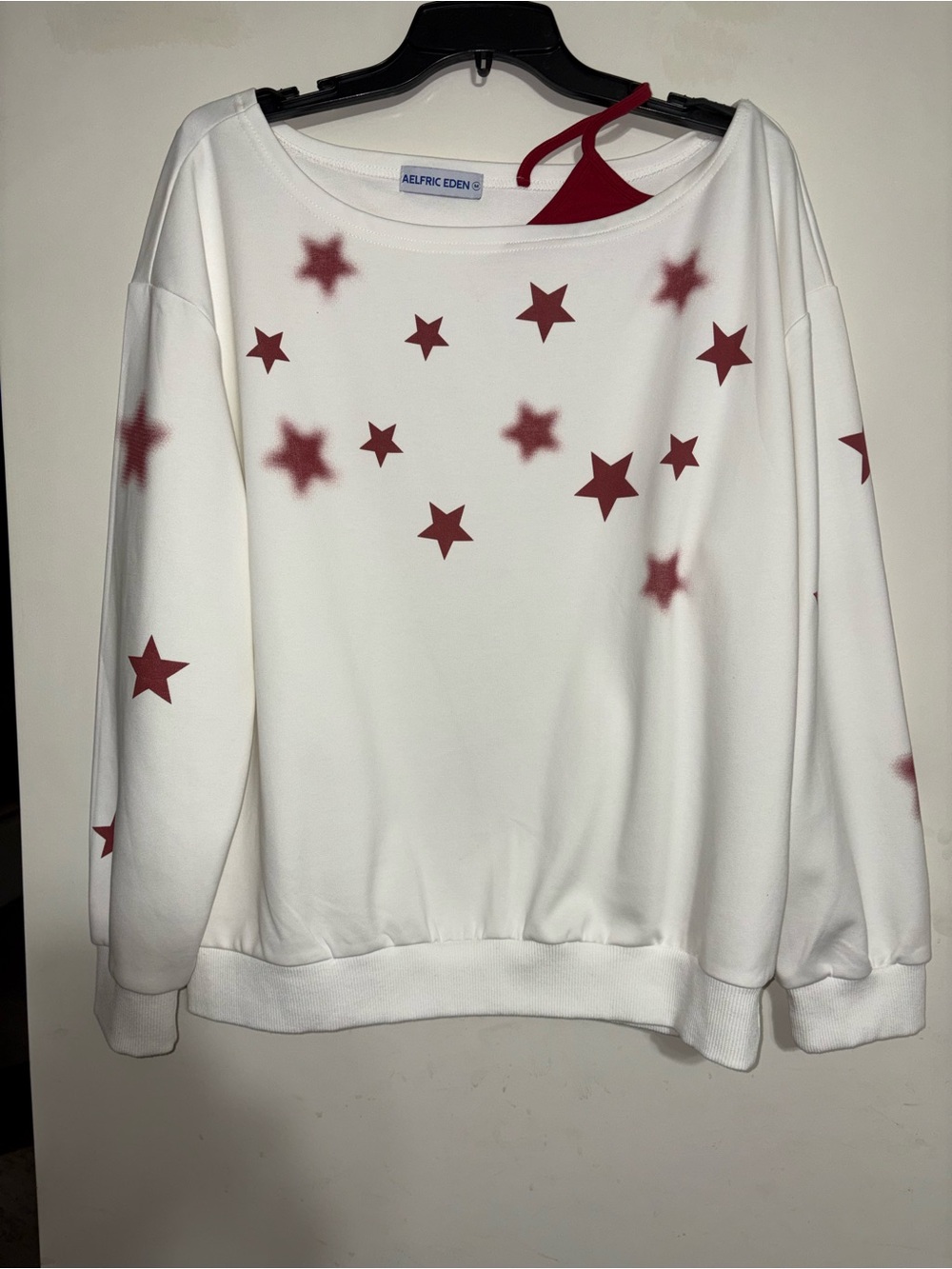 Aelfric Eden Top Sz Medium White with Red Stars Exc